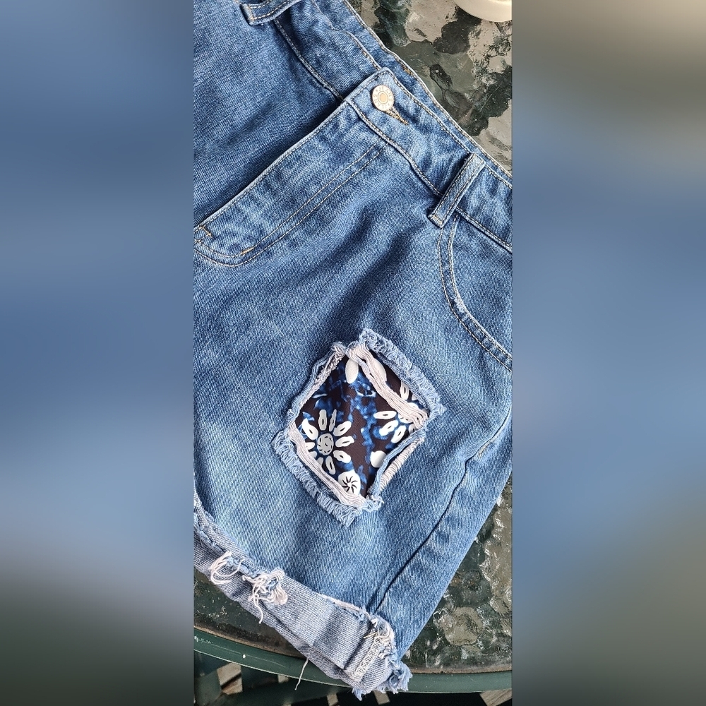 JEANS SHORTS PATCHWORK ART TO WEAR XL - Picture 3 of 9